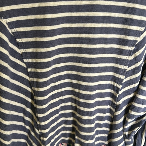 Anthropologie fairley floral size Large long sleeves striped gray white - Picture 6 of 9